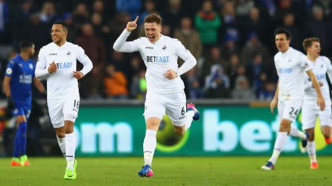 Swansea Leicester Alfie Mawson