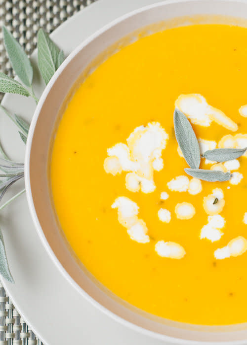 <strong>Get the <a href="http://cafejohnsonia.com/2012/10/butternut-squash-soup-with-apples-and.html" target="_blank">Butternut Squash Soup with Apples and Fresh Sage recipe</a> from Cafe Johnsonia</strong>