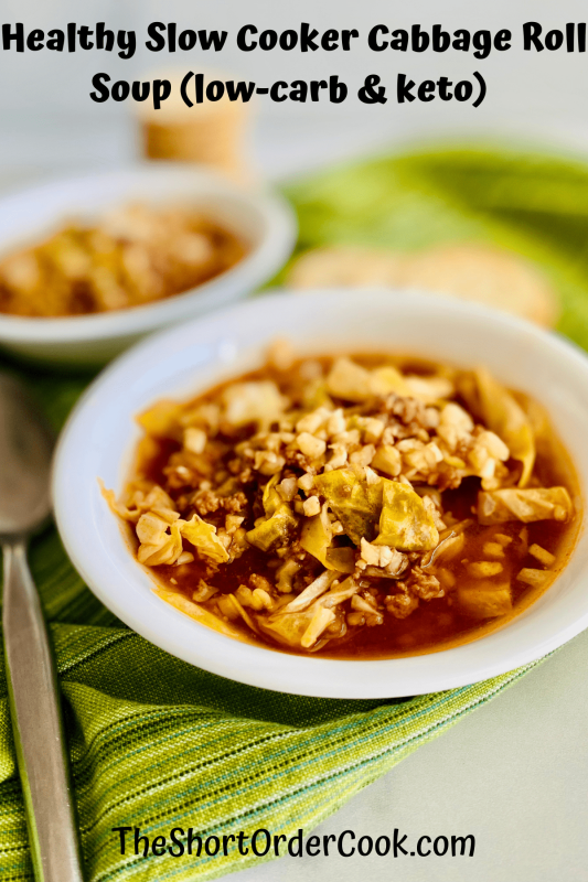 <p>The Short Order Cook</p><p>If you're eating low carb or keto, this is the soup recipe for you.</p><p><strong>Get the Recipe: <a href="https://theshortordercook.com/healthy-slow-cooker-cabbage-roll-soup-low-carb-keto" rel="nofollow noopener" target="_blank" data-ylk="slk:Crock Pot Cabbage Roll Soup;elm:context_link;itc:0;sec:content-canvas" class="link rapid-noclick-resp">Crock Pot Cabbage Roll Soup</a></strong></p>