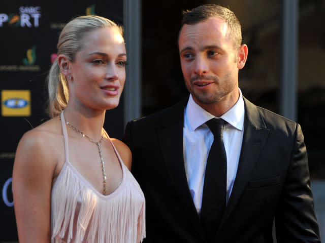 <p>Oscar Pistorius pictured with girlfriend Reeva Steenkamp in November 2012.</p>