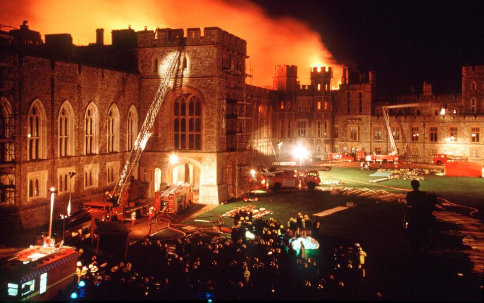 Windsor Castle fire in 1992 - Credit: Getty