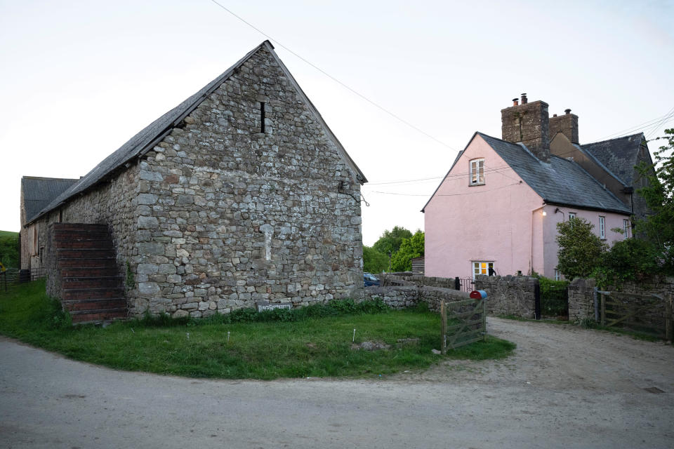 A commercial property in Gwehelog, Monmouthshire where man has died and two people have been injured after reportedly being attacked by a water buffalo.