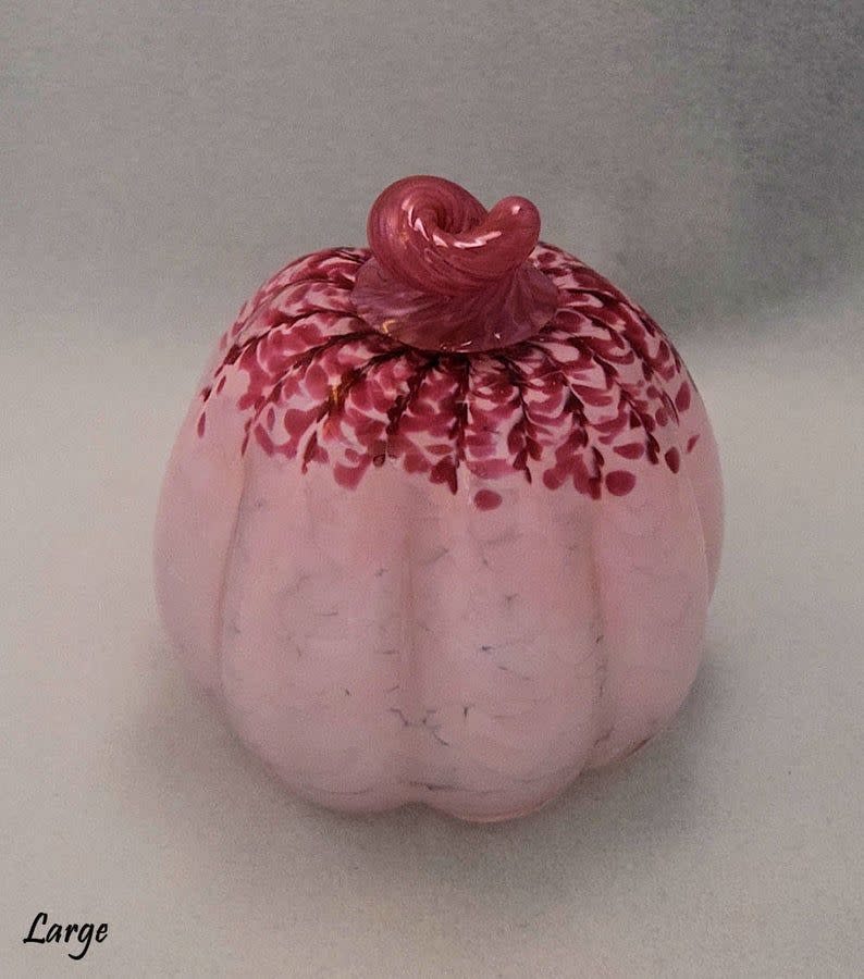 4) Pink Glass Pumpkins