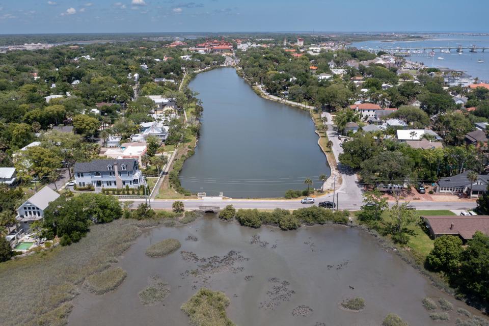 Federal and state governments are expected to spend close to $30 million on projects to help prevent Lake Maria Sanchez, seen here on Friday, April 29, 2022, in downtown St. Augustine, from flooding.