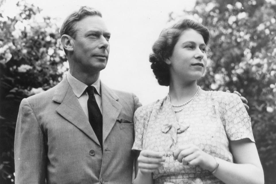 Queen Elizabeth with her late father King George (Granger/REX/Shutterstock)