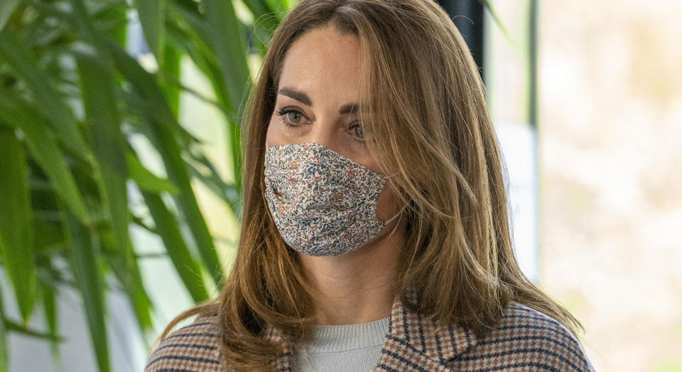 The Duchess of Cambridge during a visit to the University of Derby to meet first-year students and hear how the coronavirus pandemic has affected the start of their undergraduate life and what measures have been put in place on campus to support their mental health, ahead of World Mental Health Day on Saturday October 10.