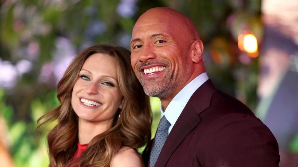 The Rock and his co-star goofed around with ET at the premiere of their new movie in Los Angeles on Monday.