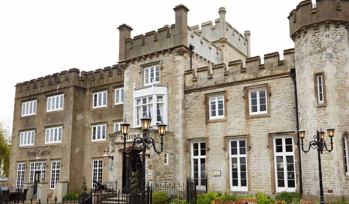 Ryde Castle is a luxurious (but affordable) option, with chandeliers in every room (Ryde Castle Hotel)
