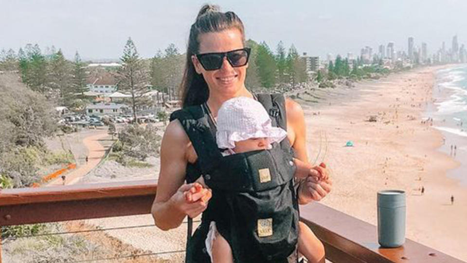 Shannon Laverty says she was told by a staff member at Brisbane's Pacific Fair shopping centre to 'move on' while breastfeeding her newborn. Photo: Instagram/shannonlavertyy.