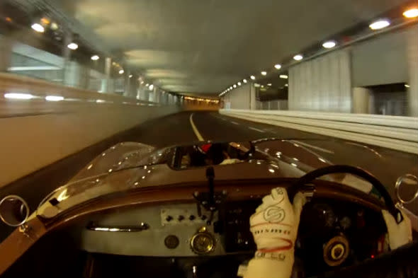 Jaguar C-Type races around Monaco