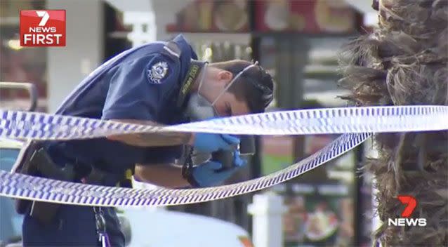 Police investigators at Swan View Senior High School. Source: 7News