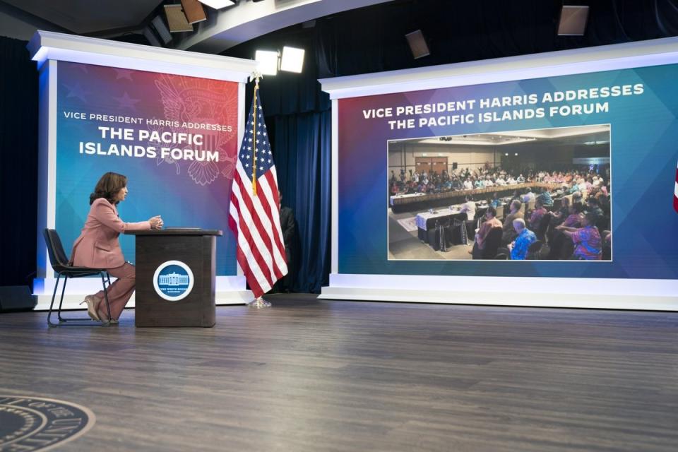 美國副總統賀錦麗提出美國首份太平洋島國戰略。(取自賀錦麗Twitter)