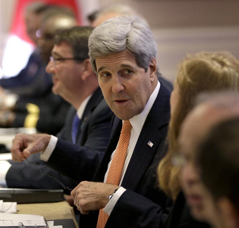 Secretary of State John Kerry has stressed that the United States sees the disputed Senkaku Islands, known in Chinese as the Diaoyus, as firmly under Japan's control