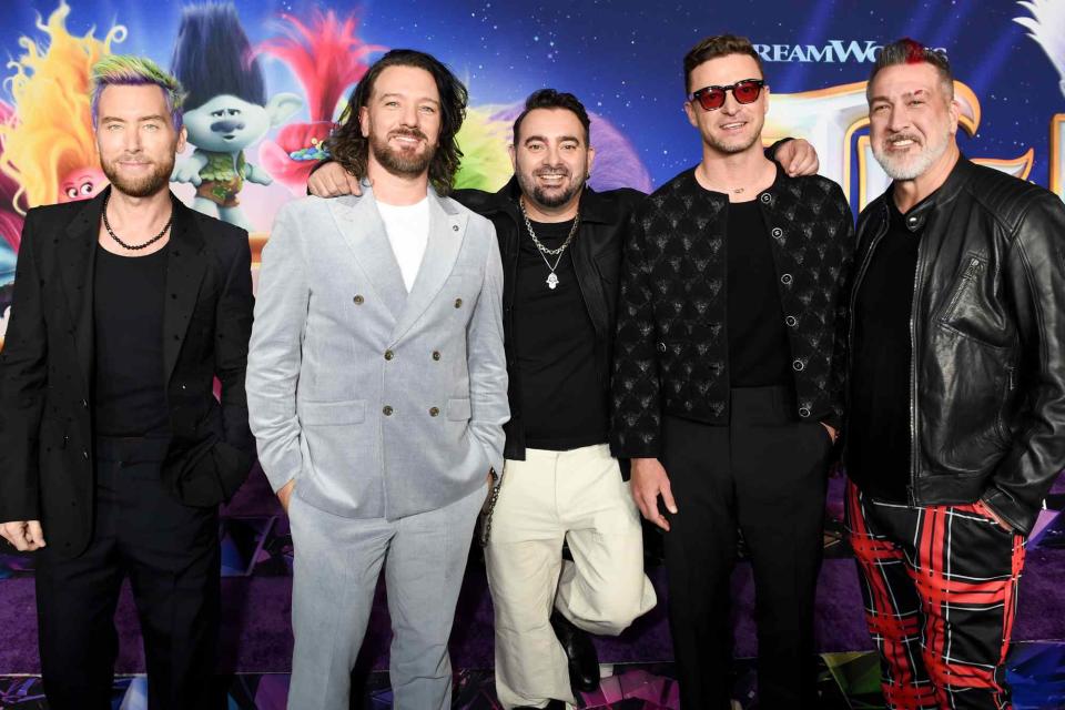 <p>Gilbert Flores/Variety via Getty</p> Lance Bass, JC Chasez, Chris Kirkpatrick, Justin Timberlake and Joey Fatone