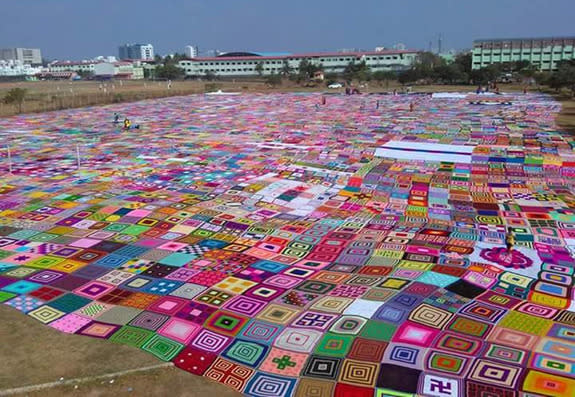 Incredible India: 2,500 women get together on Facebook, create the world's largest  crochet blanket