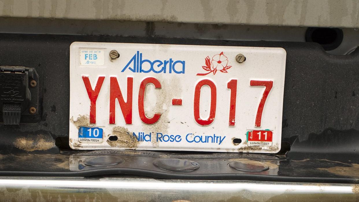 The dreaded Alberta licence plate. Photo from CP Images