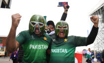 Pakistan fans arrive before India v Pakistan at Old Trafford (Photo by Gareth Copley-IDI/IDI via Getty Images)