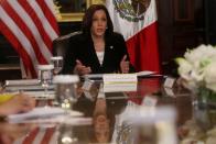 U.S. Vice President Kamala Harris and Mexico's President Andres Manuel Lopez Obrador hold a virtual bilateral meeting, in Washington