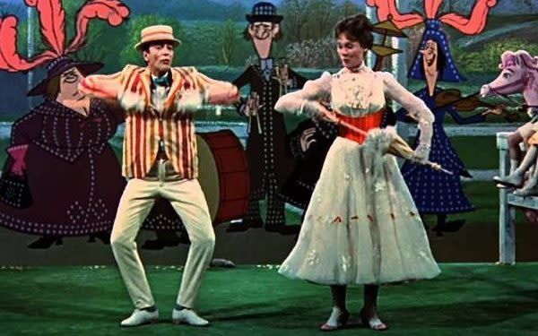 Dick Van Dyke and Julie Andrews in Mary Poppins