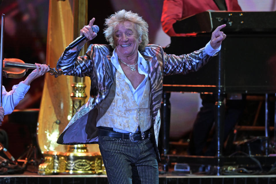 Rod Stewart performs at the Mission Estate Winery on April 08, 2023 in Napier, New Zealand. (Photo by Kerry Marshall/Getty Images)