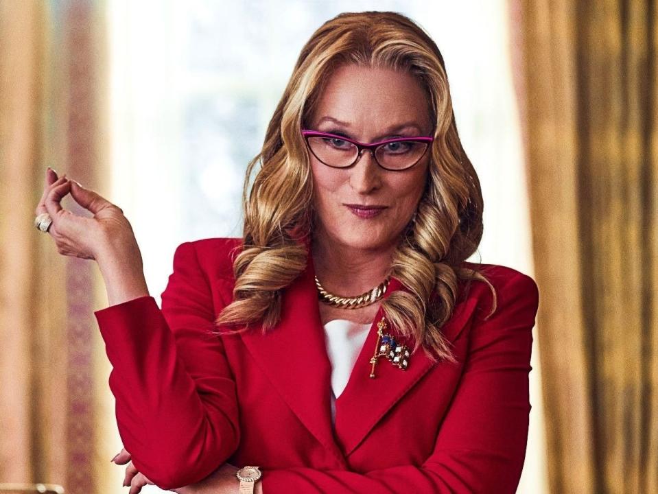 Meryl Streep in a red jacket