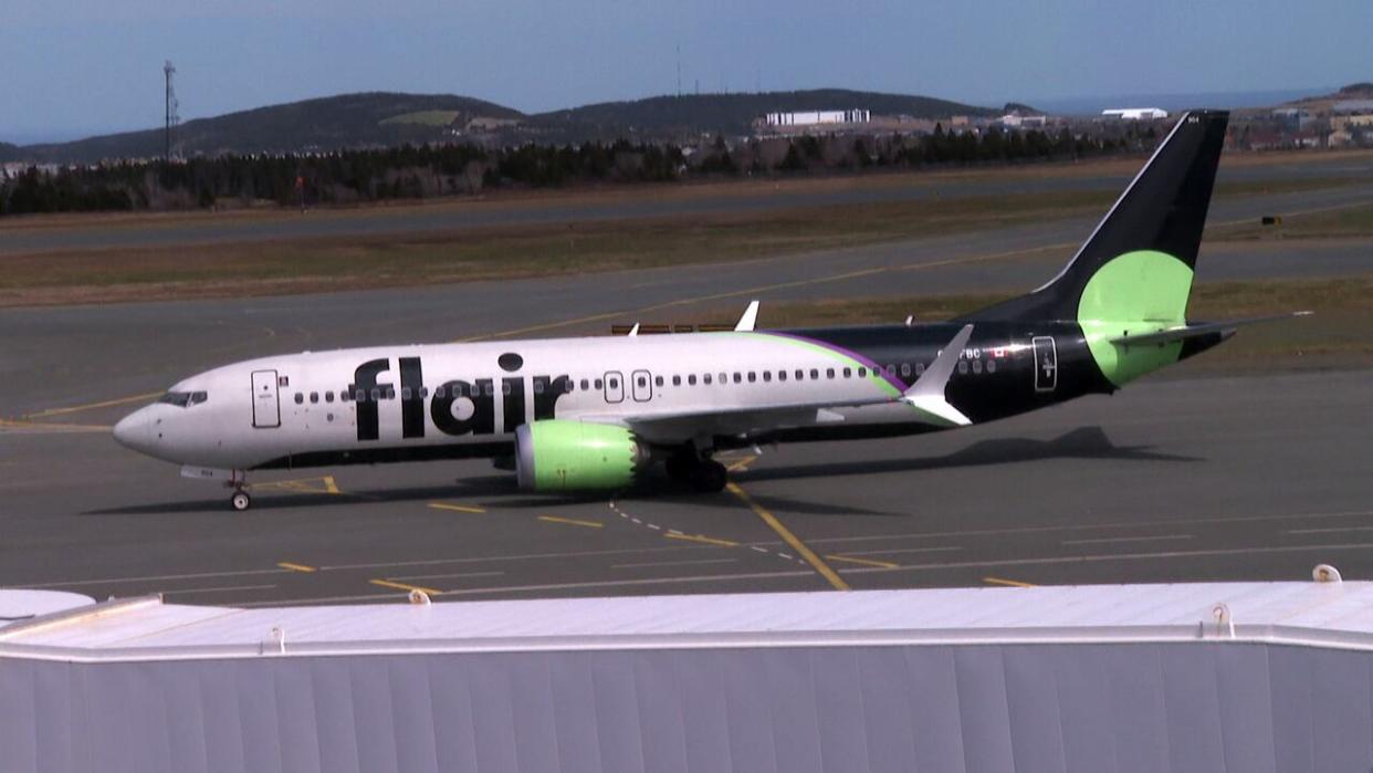 Flair airlines introduced St. John's first flight to Kitchener-Waterloo on Monday.  (CBC - image credit)