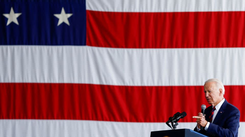 President Joe Biden delivers remarks to service members, first responders, and their families on the day of the 22nd anniversary of the September 11, 2001 attacks on the World Trade Center, at Joint Base Elmendorf-Richardson in Anchorage, Alaska, on September 11, 2023.  - Evelyn Hockstein/Reuters