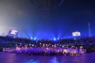 <p>A general view during the Opening Ceremony of the PyeongChang 2018 Winter Olympic Games at PyeongChang Olympic Stadium on February 9, 2018 in Pyeongchang-gun, South Korea. (Photo by Matthias Hangst/Getty Images) </p>