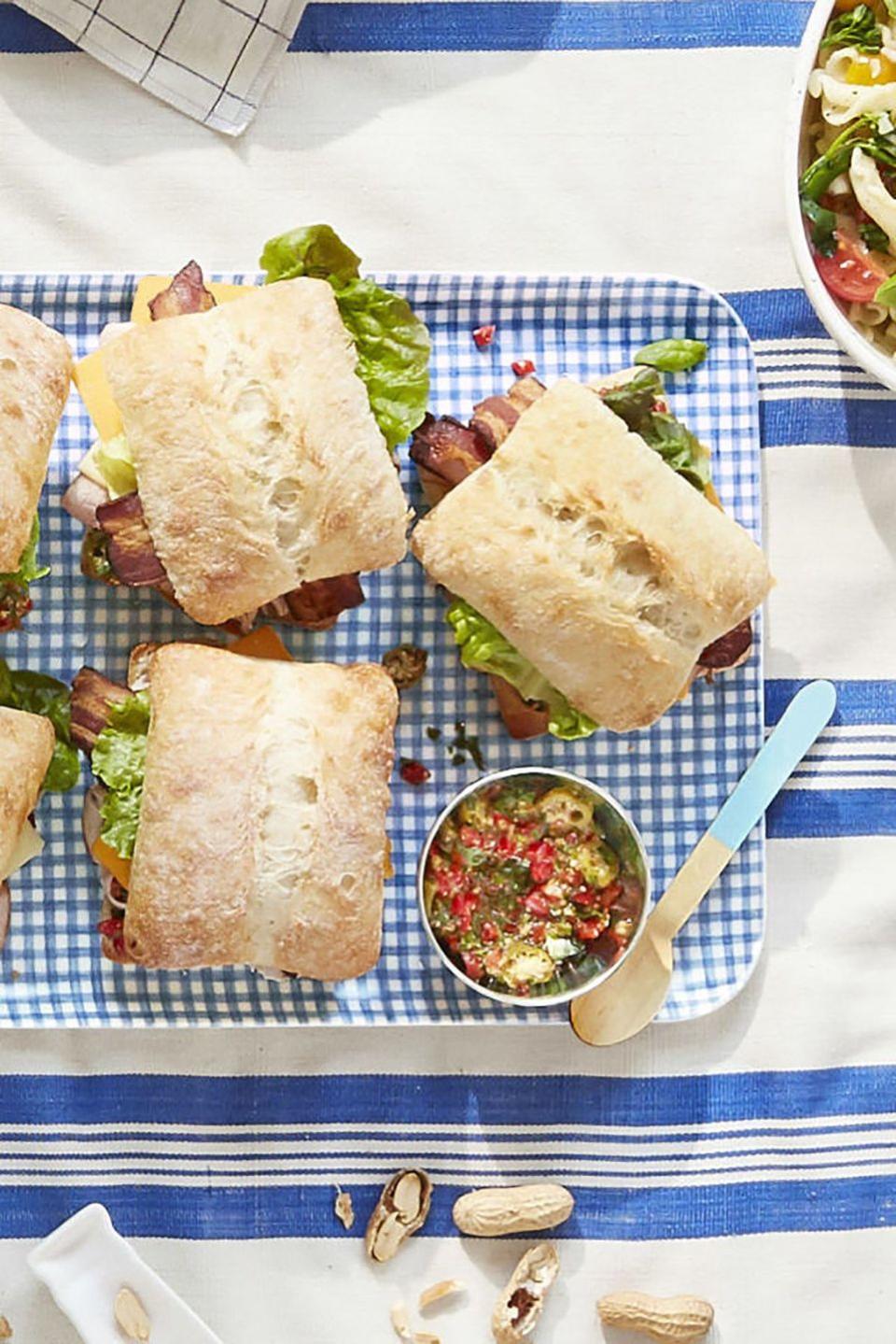 pimiento salad club sandwiches