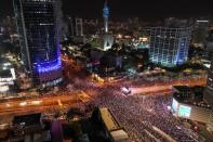 Demonstration against Israeli PM Netanyahu and judicial overhaul in Tel Aviv