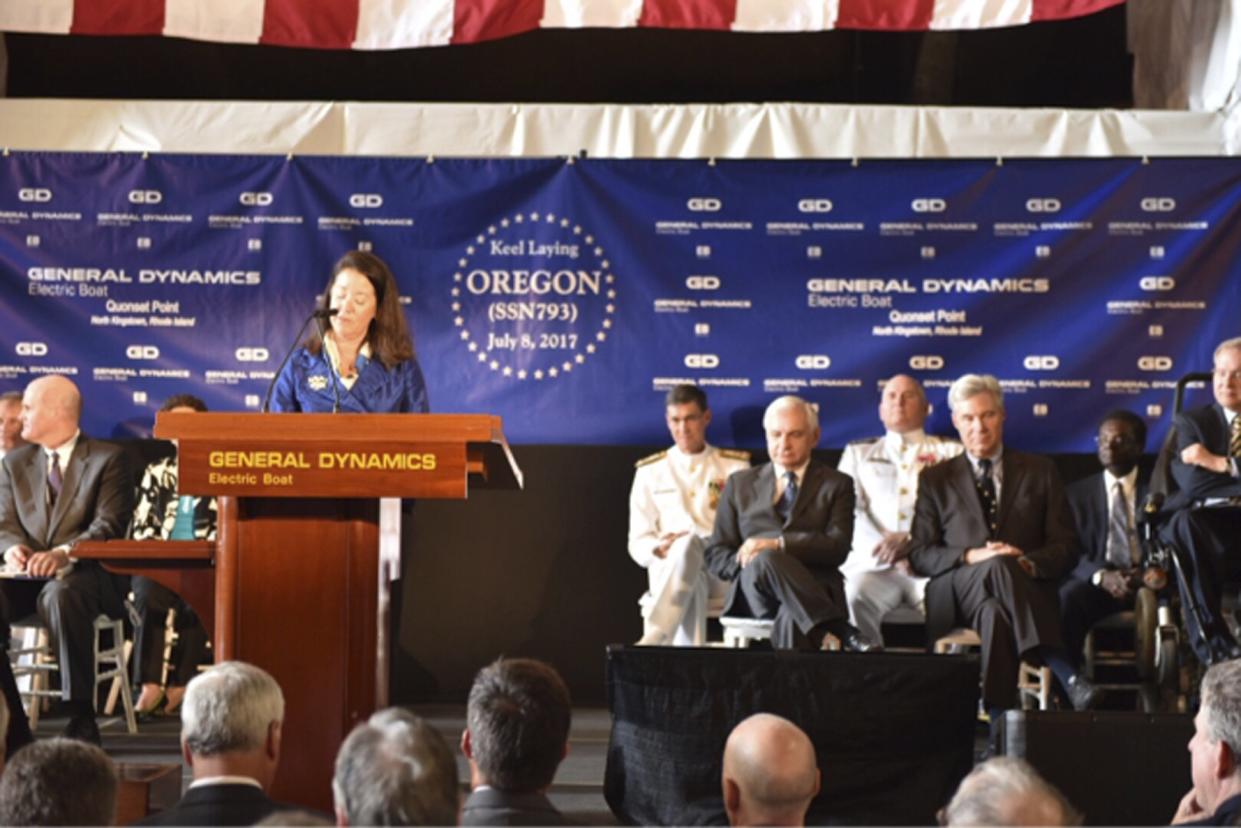 US Navy attack submarine ceremony