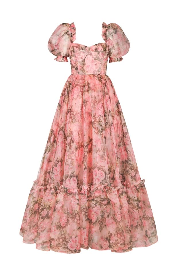 Urban Outfitters Rare London Satin Floral Maxi Dress