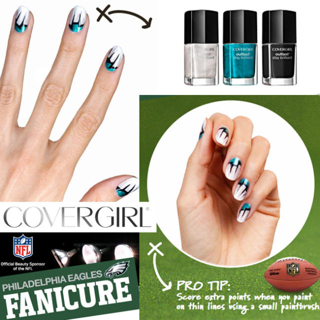 Philadelphia Eagles nail tutorial 