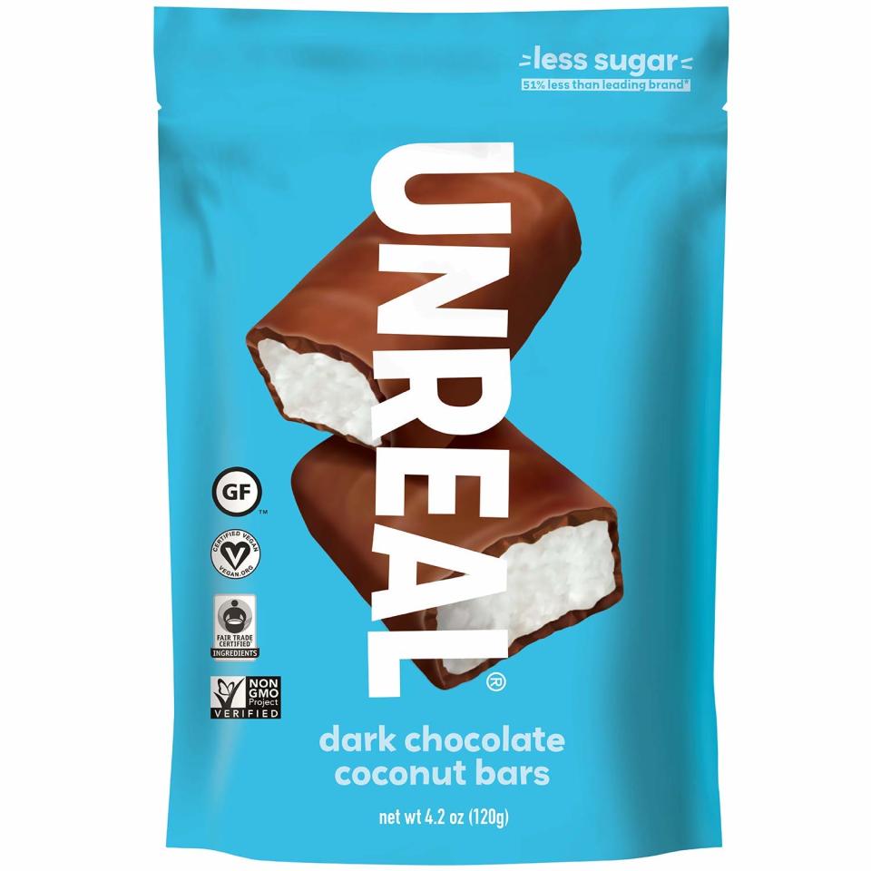 UNREAL Dark Chocolate Coconut Bars, best dark chocolate