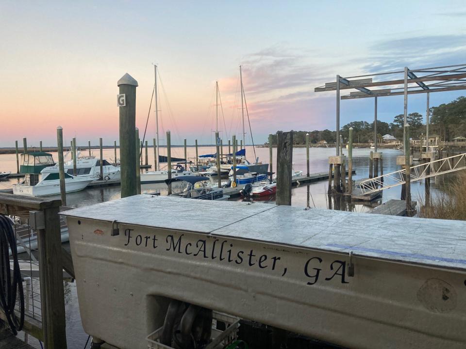 The dock and marina near Fish Tales restaurant