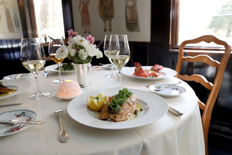 A table set with the Dover sole and Maine lobster at Le Poisson, a new seafood focused restaurant in Bedford, March 8, 2024.