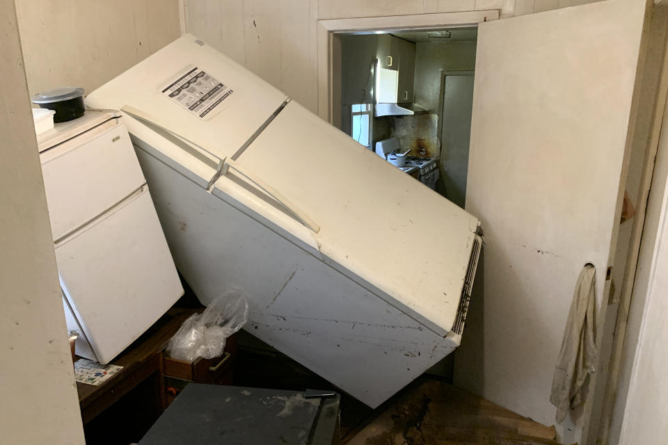 Image: Damage to the first floor of Johnson Ho's apartment building, where four lower-income Asian Americans lived in one unit. (Courtesy Johnson Ho)