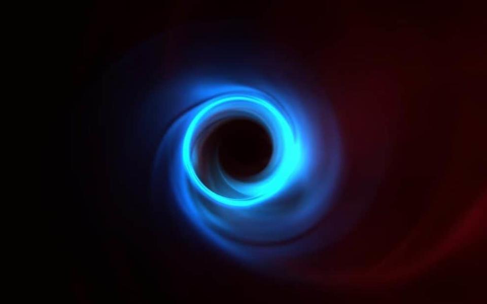 University of Arizona of a simulation showing plasma swirling around M87 - Lia Medeiros/Institute for Advanced Study /PA