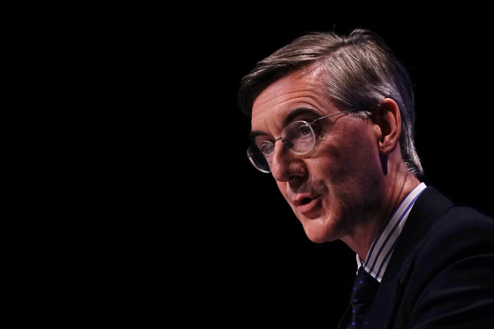 File photo dated 03/10/22 of Jacob Rees-Mogg during the Conservative Party annual conference at the International Convention Centre in Birmingham. The Bank of England's failure to raise interest rates in line with the US is driving turbulence in financial markets rather than Kwasi Kwarteng's mini-budget, Business Secretary Jacob Rees-Mogg has said. Issue date: Wednesday October 12, 2022.