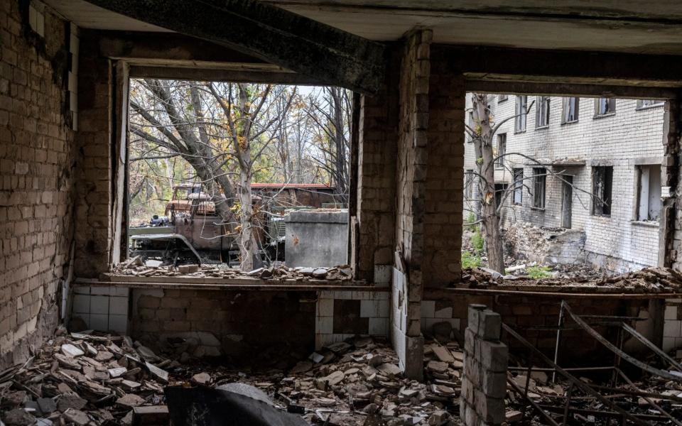 The main hospital in Vysokopillya, a town in Kherson Province, now derelict and unusable after months of occupation by Russian forces - Heathcliff O'Malley