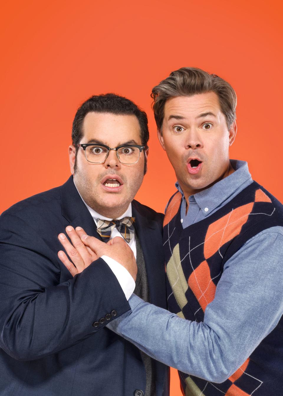 Josh Gad (left) and Andrew Rannells star in "Gutenberg! The Musical!"