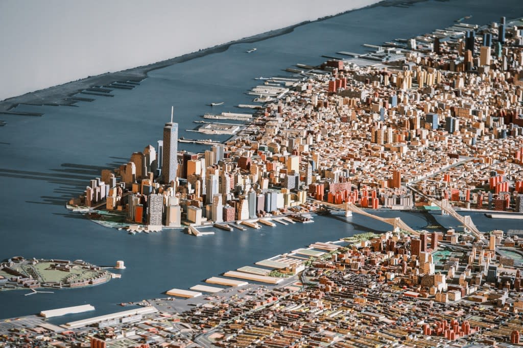 A view of lower Manhattan at the Panorama exhibit at the Queens Museum. Stephen Yang