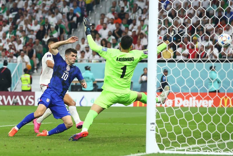 Striker Christian Pulisic (L) won U.S. Male Player of the Year honors in 2017, 2019, 2021 and 2023. File Photo by Chris Brunskill/UPI