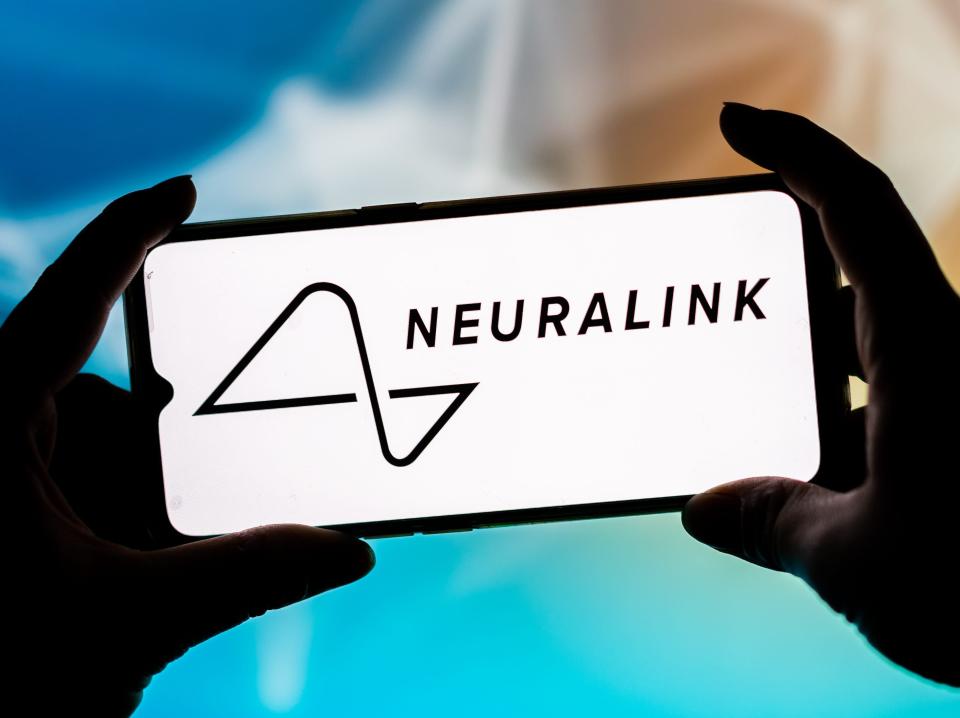 Neuralink logo on phone screen