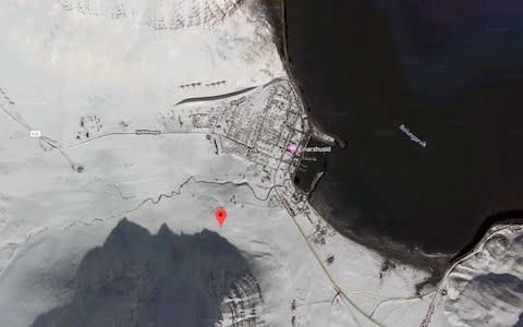 Satellite images of Bolungarvik show year-round snow - Credit: google