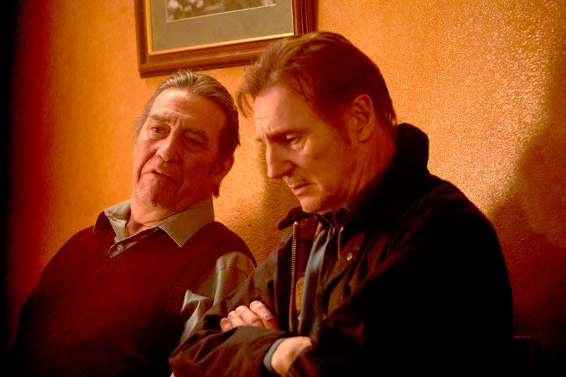 Ciarán Hinds and Liam Neeson in In The Land Of Saints And Sinners