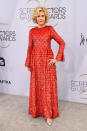 <p>Jane Fonda, in a Maison Valentino dress, at the 2019 Screen Actors Guild Awards in Los Angeles. (Photo: Getty Images) </p>