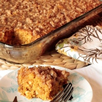 Pumpkin Coffee Cake with Brown Sugar Glaze