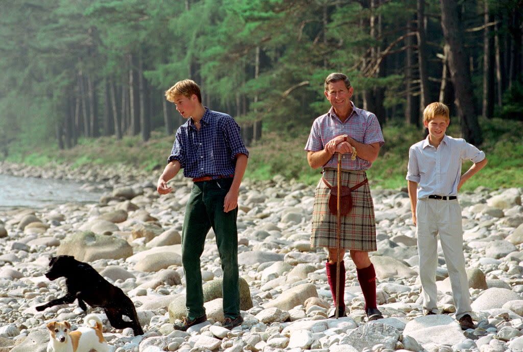 charles and william and harry and dogs