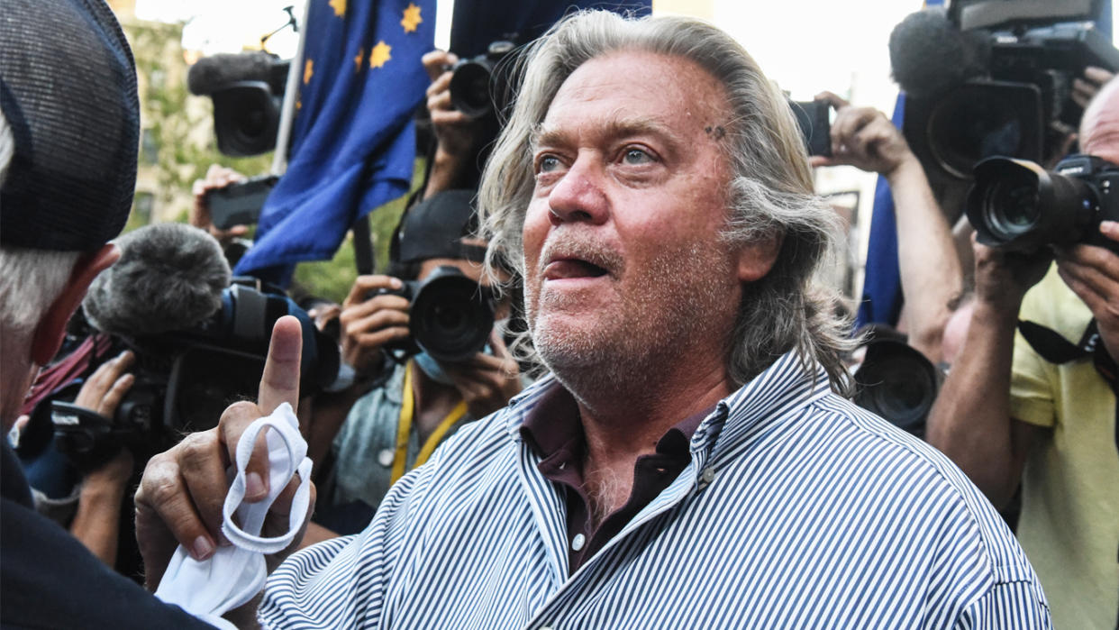 Former White House Chief Strategist Steve Bannon exits the Manhattan Federal Court on August 20, 2020 in the Manhattan borough of New York City. (Stephanie Keith/Getty Images)